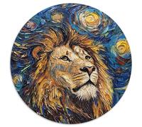 Puzzle per adulti "Il cielo notturno del leone", 1000 pezzi, gioco rompicapo rotondo, gioco interattivo per famiglie, adatto dai 14 anni in su (67,5x67,5cm)