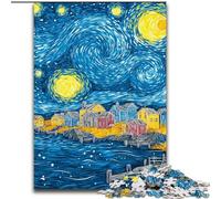 Puzzle per adulti "Il cielo notturno di Van Gogh", 1000 pezzi, gioco difficile e stimolante, collezione di artisti per famiglie, belle arti per bambini dai 14 anni in su (26x38cm)