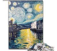 Puzzle per adulti "Il cielo notturno di Van Gogh", 1000 pezzi, modello da assemblare, ideale come regalo per tutta la famiglia, adatto per bambini di età compresa tra 26 e 38cm