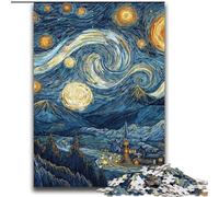 Puzzle per adulti "Il cielo notturno di Van Gogh", 2000 pezzi, difficili, giochi educativi fai da te, giocattoli con poster abbinato e foglio di quiz per età 14+ (70x100cm)