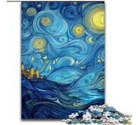 Puzzle per adulti "Il cielo notturno di Van Gogh" da 1000 pezzi, giocattoli educativi e giochi per famiglie con poster abbinato e foglio di quiz (26x38cm)