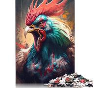 Puzzle per adulti "Il gallo eccitato", puzzle impegnativo e stimolante per donne e uomini, 1000 pezzi (75x50 cm)