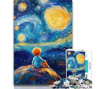 Puzzle per adulti Il piccolo principe del cielo notturno, puzzle da 1000 pezzi per adulti e adolescenti, per gioco educativo, collezione di artisti di giocattoli, belle arti 26x38cm