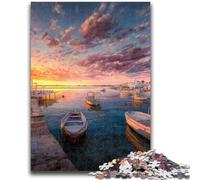 Puzzle per adulti Il porto al tramonto Puzzle da 1000 pezzi, giocattoli, giochi educativi, antistress, regali unici per compleanni e compleanni (75x50cm)