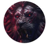 Puzzle per adulti "Il Re Leone" da 1000 pezzi, nero, rotondo, livello di difficoltà: principiante, ideale come regalo di compleanno e per le feste (67,5x67,5cm)