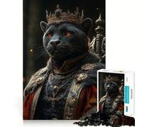 Puzzle per adulti "Il Re Pantera sul Trono" da 1000 pezzi, Logic Boost Toy Group, Joy Premium Edge, sorpresa di compleanno (38x52cm)