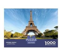 Puzzle per adulti impegnativi della Torre Eiffel: Torre Eiffel con prato verde sotto un cielo azzurro e limpido, giochi educativi adatti per la decompressione e decorazioni murali 70x50 cm/1000 pezzi