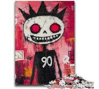 Puzzle per adulti in stile Basquiat Skeleton King da 1000 pezzi, aiuta il cervello a esercitare i giocattoli avvincenti per coltivare la pazienza, decorazione perfetta 50x75cm