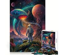 Puzzle per adulti "Incontro tra astronauti e alieni" con 1000 pezzi per un allenamento mentale, divertimento senza stress, bordi nitidi, regalo premuroso (38x52cm)