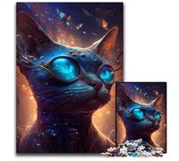 Puzzle per adulti innaturale con gatto siamese, 1000 pezzi, impegnativo, divertente per tutta la famiglia, sfida mentale, regalo perfetto per adolescenti, 50x75cm/19,68x29,52 pollici