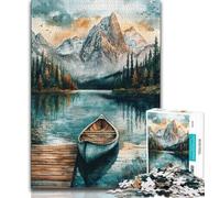 Puzzle per adulti "Inverno Barca" da 1000 pezzi, difficile da completare ma divertente e spiritoso, un'idea regalo e un arredamento per la casa unici (50x75cm)