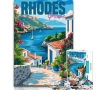 Puzzle per adulti Isola di Rodi Grecia Puzzle 1000 pezzi per adolescenti Regali, idea regalo di compleanno per adulti, gioco per famiglie e hobby 26x38cm