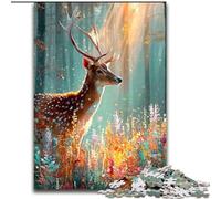 Puzzle per adulti Jungle Deer da 1000 pezzi, giochi divertenti Ogni pezzo è unico Gioco stimolante e divertente per tutta la famiglia (50x75cm)