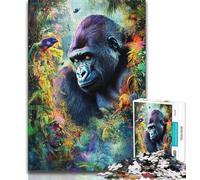 Puzzle per adulti Jungle Scimpanzé 1000 pezzi, aiuta il cervello ad allenarsi, giocattoli avvincenti per coltivare la pazienza, adatti alle coppie, 38x26cm