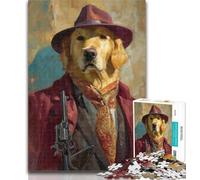 Puzzle per adulti Killer Golden Retriever Puzzle per adolescenti 1000 pezzi, giocattoli educativi per l'apprendimento Giochi per famiglie Regalo di compleanno, regali 50x75cm