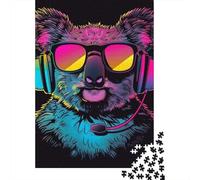 Puzzle per adulti Koala con cuffie e occhiali da sole Puzzle per adulti Gioco educativo Sfida Giocattolo 1000 pezzi (38x26 cm)