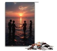 Puzzle per adulti La canzone del pescatore al tramonto puzzle da 1000 pezzi in legno per adulti e bambini dai 12 anni in su giocattolo educativo 1000 pezzi (75x50 cm).