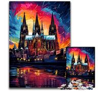 Puzzle per adulti "La psichedelia colorata della cattedrale di Colonia" da 1000 pezzi puzzle per adulti fai da te regalo per la casa rompicapo per adulti 1000 pezzi (38x26 cm)