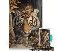 Puzzle per adulti "La tigre nel bosco" da 1000 pezzi, gioco di logica e abilità, per un divertimento lento e piacevole, con tagli precisi, pezzo da collezione 50x75cm