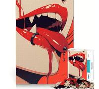 Puzzle per adulti "Labbra di Vampiro" da 1000 pezzi,gioco mentale divertente con tecnologia di taglio laser avanzata,sfida divertente per il tempo di attesa (50x75cm)