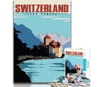Puzzle per adulti Lago di Ginevra Svizzera 1000 pezzi, gioco stimolante e gioco per famiglie, ideale come regalo per tutta la famiglia 50x75cm
