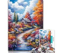 Puzzle per adulti L'autunno arriva a casa Puzzle per adolescenti 1000 pezzi, giocattolo educativo intellettuale decomprimente Ottimi regali e giocattoli 50x75cm