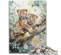 Puzzle per adulti "Leopardo sull'albero" da 1000 pezzi, antistress, sfida difficile, adatto per la decorazione della scrivania (50x75cm)