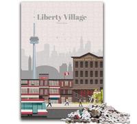 Puzzle per adulti Liberty Village a Toronto da 1000 pezzi, aiuta il cervello a esercitare i giocattoli avvincenti per coltivare la pazienza, gioco di sfida unico, 1000 pezzi (26x38cm)