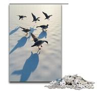 Puzzle per adulti L'ombra obliqua delle oche selvatiche Puzzle in legno da 1000 pezzi per adulti e bambini dai 12 anni in su 1000 pezzi (38x26 cm)