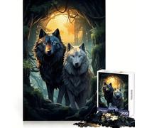Puzzle per adulti "Lupi nella foresta" da 1000 pezzi, stimolante per l'analisi, ideale per il relax e il tempo libero, con incastri precisi, perfetto come regalo invernale (38x26cm)