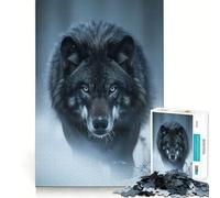 Puzzle per adulti "Lupo a caccia di predatori" da 1000 pezzi,gioco stimolante per la mente,taglio laser di alta qualità,rilassante attività di gruppo al chiuso (38x52cm)