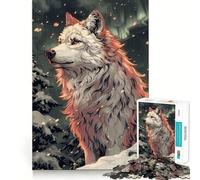 Puzzle per adulti "Lupo bianco nella foresta innevata" da 1000 pezzi,gioco di logica,regalo,taglio di precisione,attività rilassante di gruppo al chiuso (38x52cm)