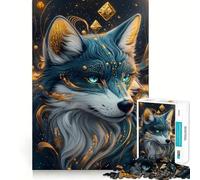 Puzzle per adulti "Lupo Blu Mistico" da 1000 pezzi, gioco per l'esercizio mentale, antistress, design da assemblare, regalo perfetto (38x26cm)