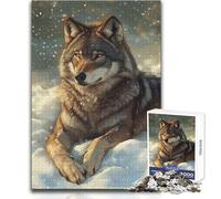 Puzzle per adulti "Lupo che riposa nella neve", 1000 pezzi, gioco di apprendimento, sorpresa premurosa per le celebrazioni, dimensioni 38x26cm