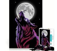 Puzzle per adulti "Lupo che ulula alla luna" da 1000 pezzi,gioco di potenziamento cognitivo,design a incastro preciso,regalo di compleanno,rompicapo (38x26cm)