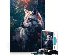 Puzzle per adulti "Lupo di notte" da 1000 pezzi,gioco di potenziamento cognitivo,design a incastro preciso,regalo di compleanno,rompicapo (50x75cm)