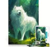 Puzzle per adulti "Lupo,Montagna e Luna" da 1000 pezzi,gioco cognitivo a incastro preciso,senza spazi vuoti,attività rilassante per la pausa mentale (38x26cm)