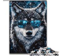 Puzzle per adulti "Lupo nella neve", puzzle da 1000 pezzi, arte interessante, riduzione dello stress, lista dei desideri con Babbo Natale per età 14 (50x75cm)