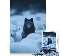 Puzzle per adulti "Lupo tra le pecore" da 1000 pezzi, stimolante per l'intelletto e l'abilità, ideale per momenti di relax e divertimento, perfetto come regalo (38x26cm)