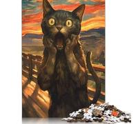 Puzzle per adulti "L'urlo del gatto", materiali amichevoli, puzzle difficili per adulti e adolescenti, 1000 pezzi (75x50 cm)