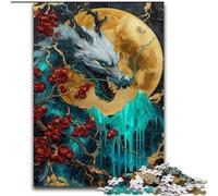 Puzzle per adulti Magic Dragon 1000 pezzi difficili, giochi educativi fai da te con poster abbinato e foglio di quiz per età 14+ (50x75cm)