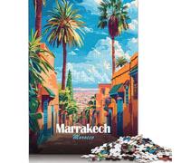 Puzzle per adulti Marrakech, Marocco Poster di viaggio 1000 pezzi Puzzle in legno Puzzle per adulti e gioco impegnativo 1000 pezzi (75x50 cm)