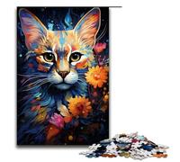 Puzzle per adulti misterioso gatto della savana 1000 pezzi puzzle in legno per adulti e bambini dai 14 anni in su giocattolo educativo 1000 pezzi (75x50 cm)