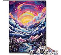 Puzzle per adulti "Montagna con stelle colorate" da 1000 pezzi, per 14+ anni, allena il tuo cervello e le tue mani, regali di Natale (50x75cm)