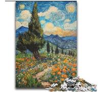 Puzzle per adulti "Montagna di Van Gogh" 2000 pezzi, difficili, giochi educativi fai da te, giocattoli con poster abbinato e foglio di quiz per età 14+ (70x100cm)