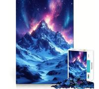 Puzzle per adulti "Montagna innevata sotto l'aurora boreale", 1000 pezzi, per migliorare la memoria, alleviare lo stress, assemblare, regalo memorabile (38x52cm)