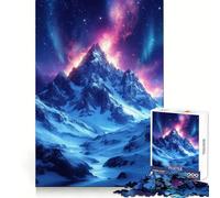 Puzzle per adulti "Montagna innevata sotto l'aurora boreale", 1000 pezzi, per migliorare la memoria, alleviare lo stress, assemblare, regalo memorabile (38x52cm)