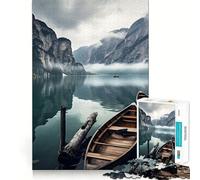 Puzzle per adulti "Montagne e barche sul lago", 1000 pezzi, gioco di logica, divertimento rilassante, taglio preciso, lista dei desideri di Babbo Natale (38x26cm)