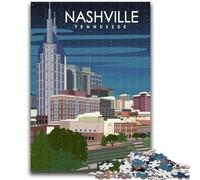 Puzzle per adulti Nashville Tennessee Art 1000 pezzi, regalo di compleanno per ammazzare il tempo in casa, regali, arte murale per 14+ pezzi (26x38cm)