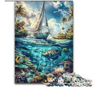 Puzzle per adulti "Nave che naviga nell'oceano", 1000 pezzi, difficile, adatto a bambini dai 14 anni in su, ideale come regalo per tutta la famiglia (26x38cm)